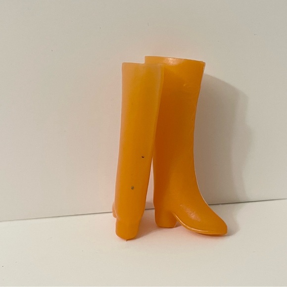 Vintage Barbie Doll Orange Boots Doll Accessory - Picture 4 of 12